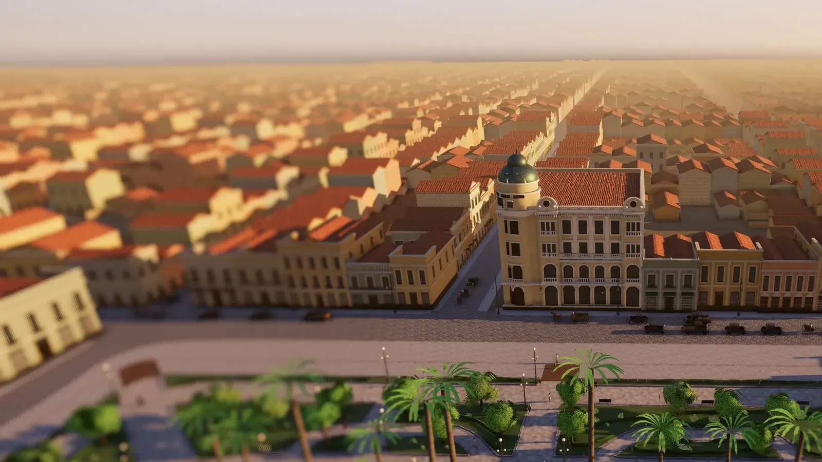 The Grande Hotel and the surroundings of Coronel Pedro Osório Square in the digital reconstruction